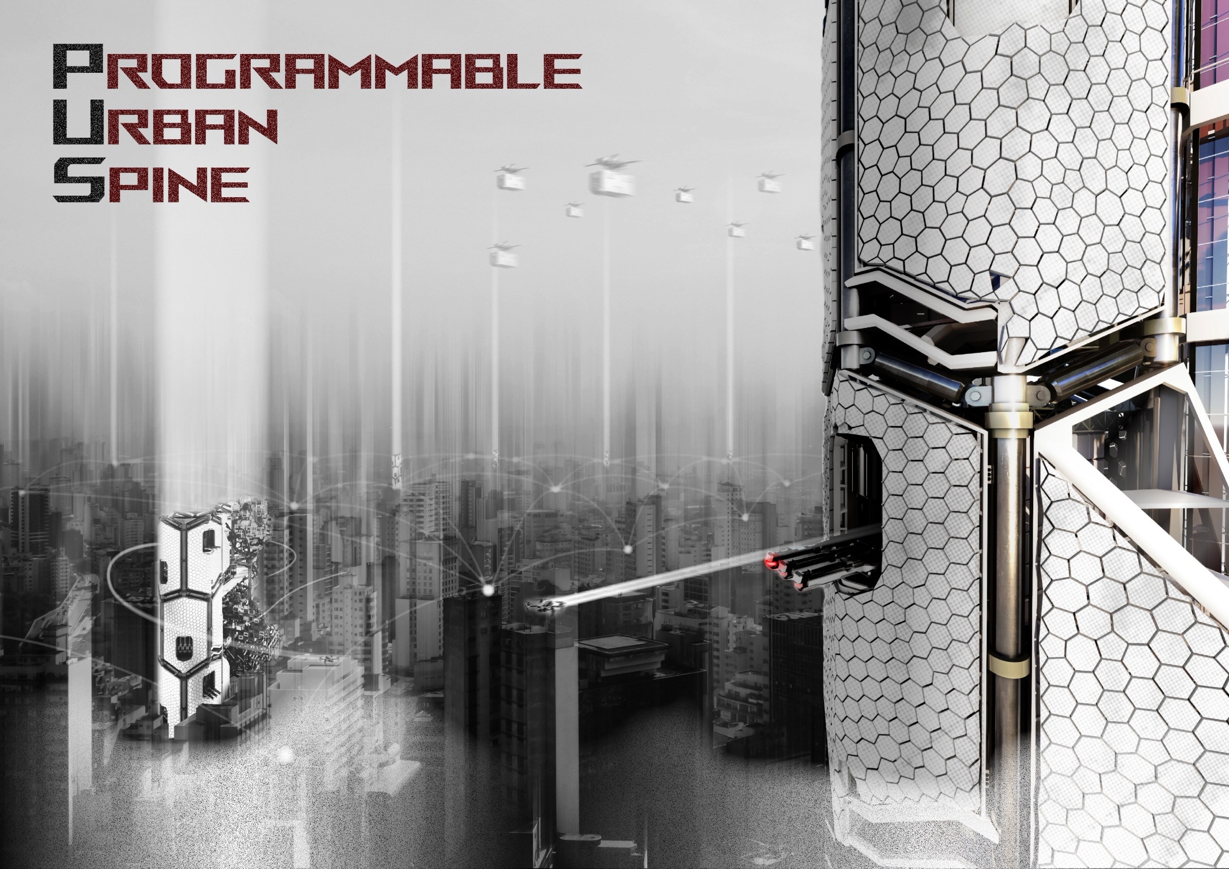 Programmable Urban Spine | Modular Drone Infrastructure for Civic Resilience and Smart Urbanism, ESG Award Winner, 2025 ISARCH ESG Award – Student