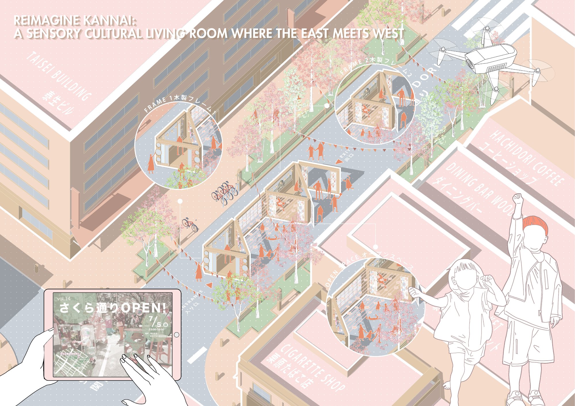 Reimagine Kannai: A Sensory Cultural Living Room where the East Meets West, Gold Award, 2026 ISARCH Architecture Award – Student