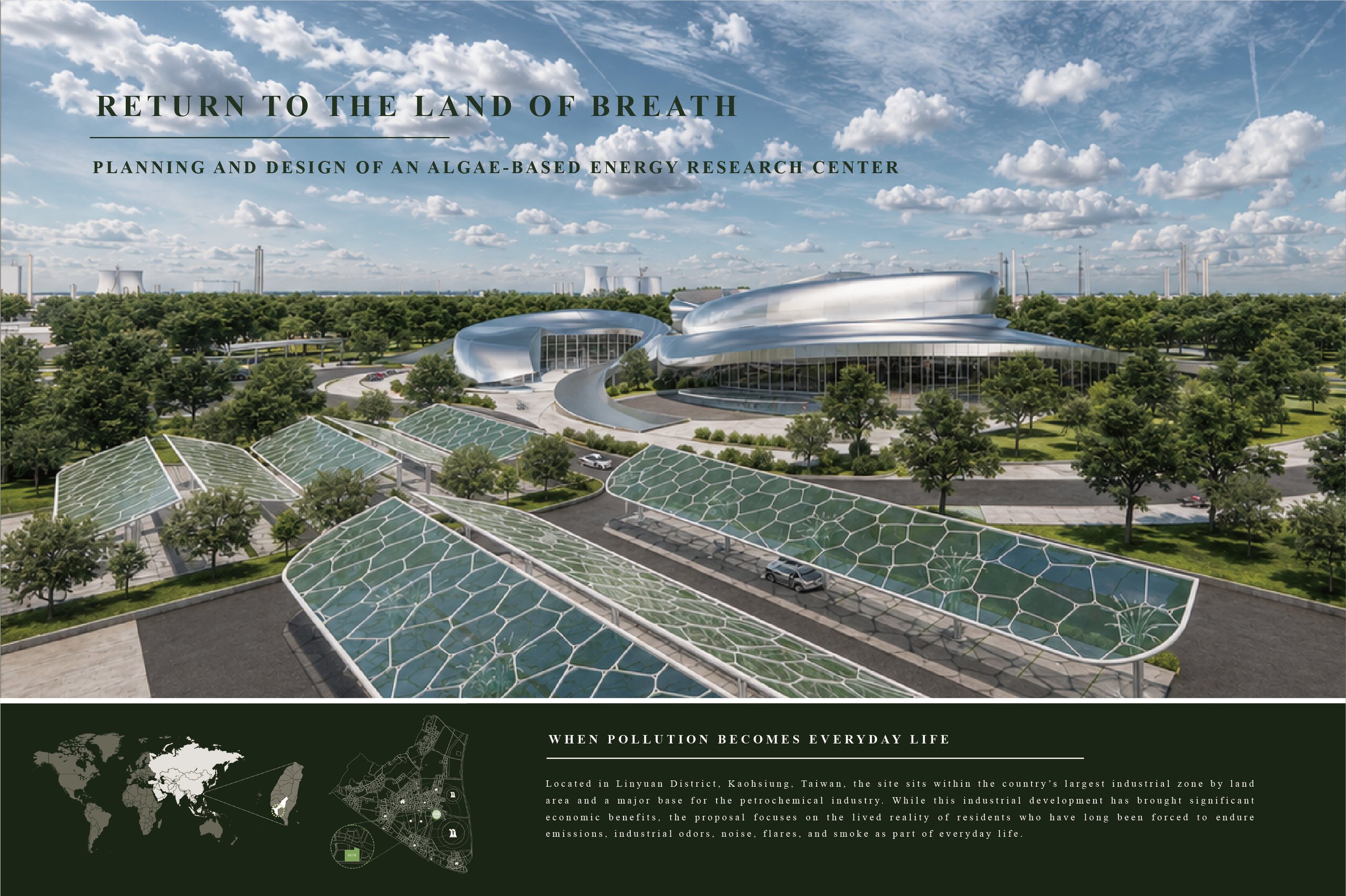 Return to the Land of Breath : Planning and Design of an Algae-Based Energy Research Center, Winner, 2026 ISARCH Architecture Award – Student